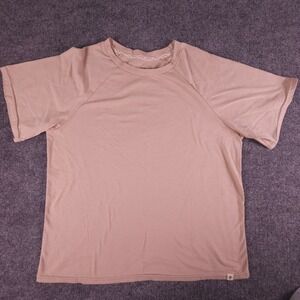 Frye Women's T-Shirt Size Large Tan Cotton Blend